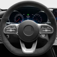 Rutschfeste schwarze Lenkradabdeckung für Mercedes-Benz S-Klasse W222 GLC A-Klasse W177 C-Klasse W205 E-Klasse W21